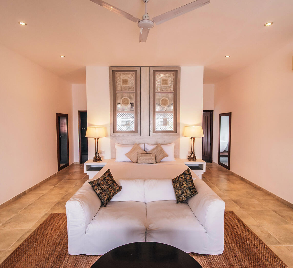 living room with balcony at villa thuya