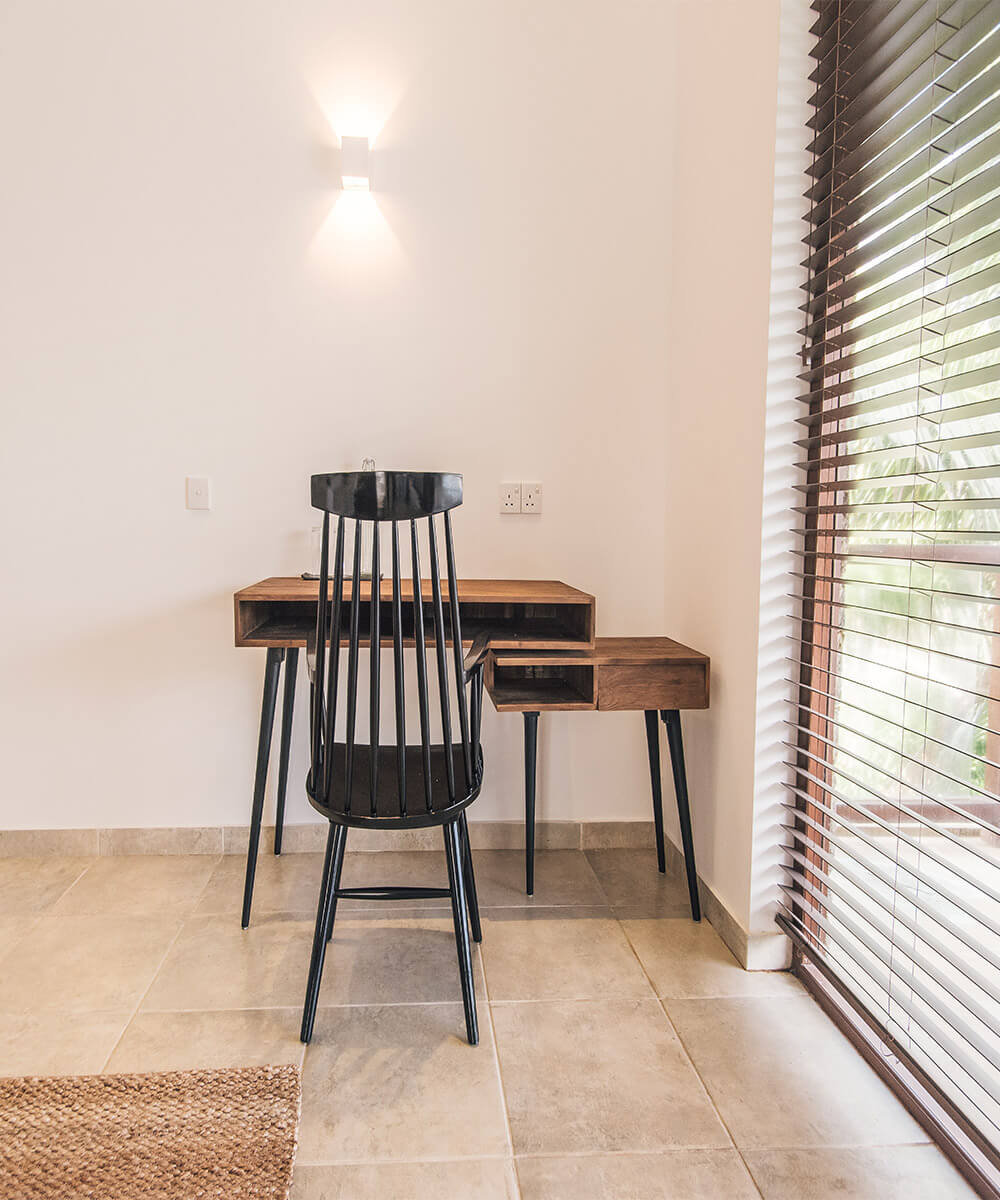 reading table and chair at villa thuya